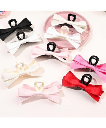 JSGHGDF Cute Sweet Hair Clip Simple Ribbon -style Bunches Sweet Balletcore Style Red on black - Buy Online on SooperMarket.com