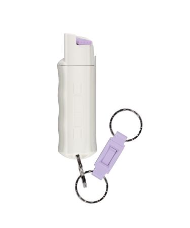 SABRE Pepper Spray with Glow in the Dark Case, Visible at Night, 25 Bursts of Maximum Police Strength OC Spray, Quick Release Key Ring For Easy Access, Finger Grip for Accurate Aim, Twist Lock Safety