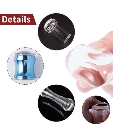 Shop Luvadeyo 3-Piece Nail Art Stamper Set - Double-End Silicone Jelly Nail Stamping Tools for DIY Manicure - Transparent & Blue - Buy Online on SooperMarket.com