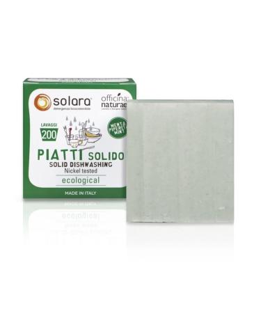 Officina Naturae Solara Dishes Detergent Solid Peppermint Organic Sustainable Vegan Plastic Free 180g