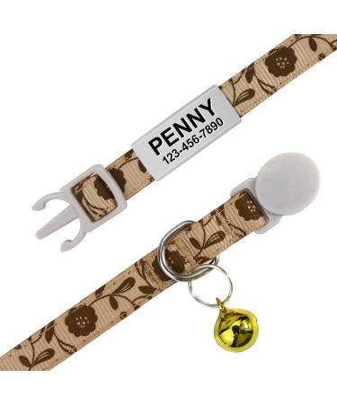 Tagme Personalized Cat Collar Set - Adjustable Safety Closure with Name & Phone Number 2-Pack Brown (18-28 cm) - Buy Online on SooperMarket.com