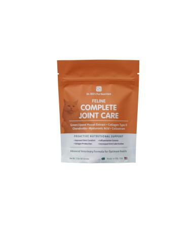 Dr. Bills Feline Complete Joint Care | Pet Supplement | Advanced Hip & Joint Supplement for Cats | Contains Green Lipped Mussel Extract, Collagen Type II, Chondroitin, Hyaluronic Acid, and Colostrum