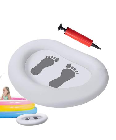 Dranng Inflatable Beach Foot Bath Portable Pool Feet Washer White Inflatable Basin with Pump Foot Soaking Bath Basin for Swimming Pool Clean Feet