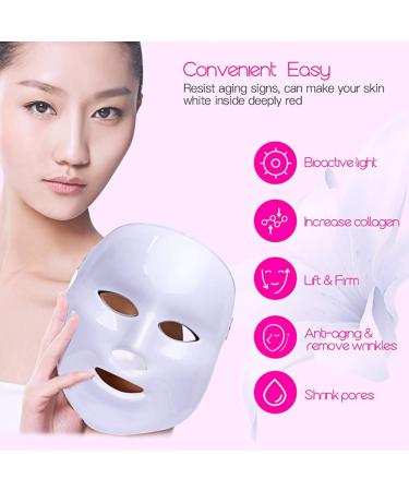 7 Color LED Light Therapy Mask - FEITA Photon Light Skin Rejuvenation Therapy Facial Skin Care Mask - Anti Aging - Reduce Wrinkles - Face Care Treatment - Buy Online on SooperMarket.com