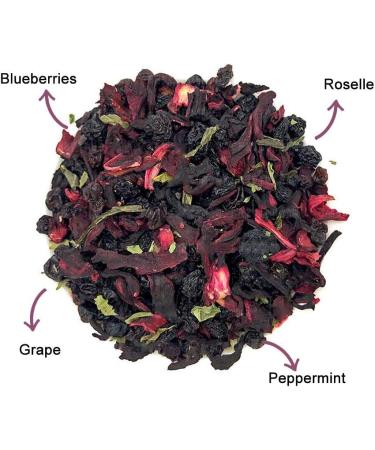 Plant Gift Ireland Spring Fruit Tea Oganic Fruit Herbal Tea All Natural Flavors Loose Leaf Roselle Grapes Blueberries Peppermint Non GMO Vegan Tea Bags Into Iced Tea & Hot Tea 70G/2.5oz - Buy Online on SooperMarket.com