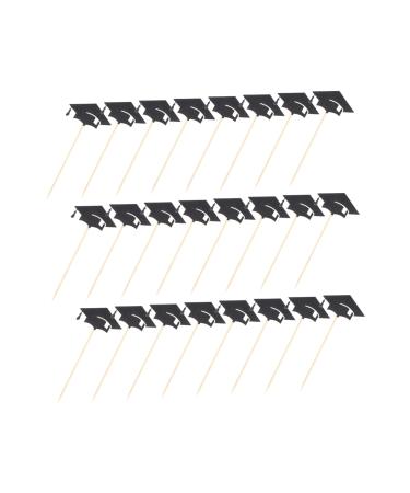 Cabilock 72 Pcs Graduation Hat Picks Kindergarten Graduation Cake Decors Grad Cap Cupcake Toppers Grad Cupcake Picks Congrats Grad Cupcake Topper Insert Card Bamboo Dessert Table