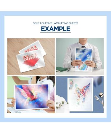 HA SHI No Heat Self Sealing Laminating Sheets - 8.5 x 11 Inch, 4mil Thickness - 20 Pack, Self Adhesive, Letter Size - A4 9x12 Inch - Transparent - Buy Online on SooperMarket.com