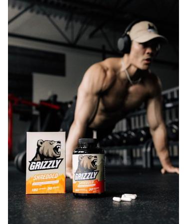 GRIZZLY SHREDDED Thermogenic Fat Burner Energy Lean Muscle Caffeine HMB - Buy Online on SooperMarket.com