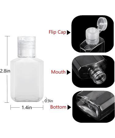 Vinsencoo 50 Pcs 1oz Mini Plastic Empty Bottles with Flip Cap - Portable Travel Size for Hand Sanitizer, Shampoo, Conditioner - Reusable - Baby Shower, Wedding Party Favors - Buy Online on SooperMarket.com
