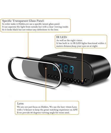 WOONZER Hidden Camera Spy Camera HD 1080P WiFi Alarm Clock Camera with Night Vision/Motion Detection/Loop Recording - Wireless Nanny Cam for Home Security - Buy Online on SooperMarket.com