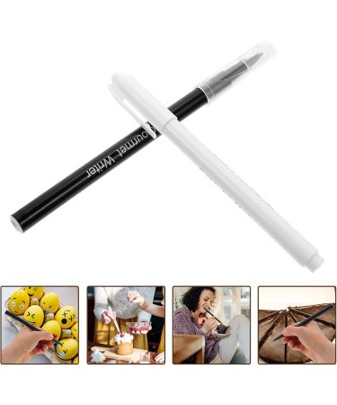 Cabilock 2pcs Can Be Food Coloring Pen White Marker Food Colour Pens White Icing Pens Baking Markers Plastic Black White - Buy Online on SooperMarket.com