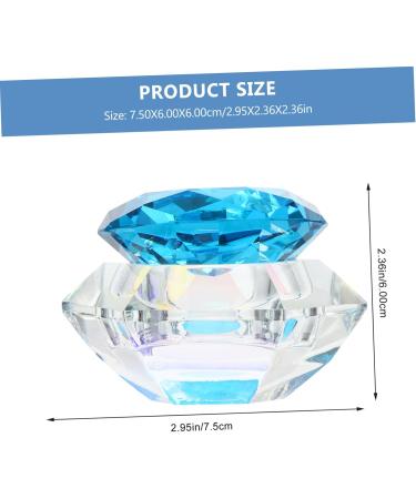 Gogogmee Clear Nail Polish 1pc Nail Art Crystal Cup Nail Glassware Tools Octagon Cup for Nail Art Pen Holder Care 7.5x6cm Blue - Buy Online on SooperMarket.com