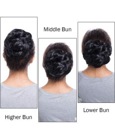 Dark Brown Updo Hairpiece Scrunchie 35g | Ribbon Ponytail Extensions Wavy Curly Messy Bun Chignon | Hair Piece for Stylish Looks - Buy Online on SooperMarket.com