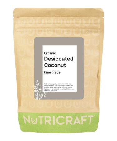 NutriCraft Organic Desiccated Coconut 1kg - fine grade vegan and riich in fibre - Sri Lankan Coconuts