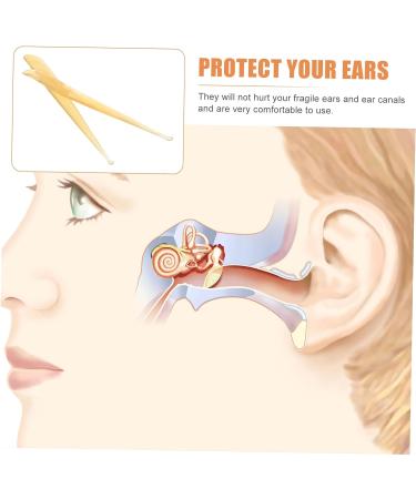 Healifty 2 Pcs Wood Croissant Ear Pick Set - Ear Cleaning Tools for Travel, Earwax Removal Tool with Ear Plugs and Grip - Light Yellow 11.5x1.2x0.3cm - Buy Online on SooperMarket.com