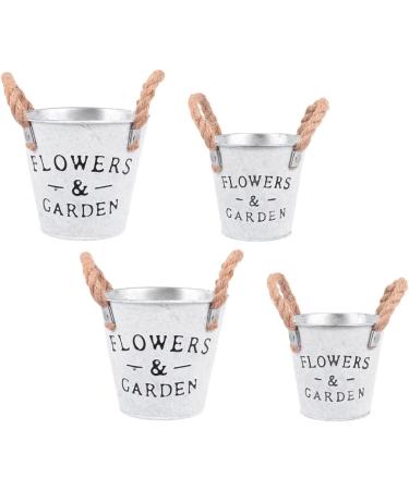 Homoyoyo 8 Pcs Tin Bucket Metal Flower Bucket The Office Desk Decor Galvanized Metal Vase French Country Pitcher Desk Waste Basket Metal Tin Plating Iron Flower Arrangement 13X12cmx2pcs Assorted Colorx2pcs - Buy Online on SooperMarket.com