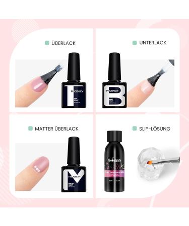 Phoenixy 6 Color Poly Nail Gel Kit with 36W UV/LED Lamp - Complete Nail Extension Set - Perfect Gift for Women - Buy Online on SooperMarket.com