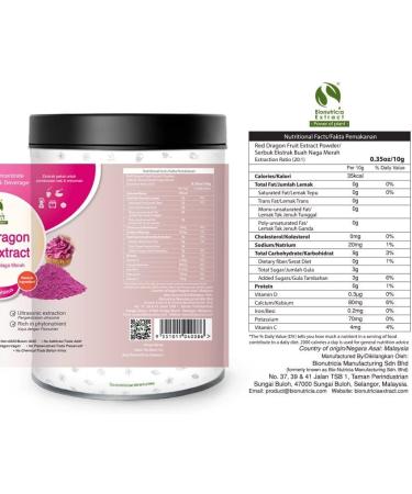 9x Pure 20:1 Red Dragon Fruit (Hylocereus Polyrhizus) Standardized Extract Powder (100g) - Buy Online on SooperMarket.com
