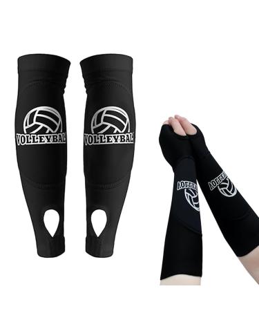 NVUGFJ 1 pair of volleyball arms men and women sports gun support with forearm protection knitted forearm bandage legumes for men and women in garden or volleyball (black)