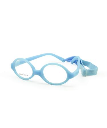 EnzoDate Baby One Piece Optical Glasses with Strap No Screw Soft Size 39 (Age 1 and 2) Size One Size Aqua