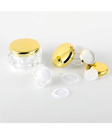 Zeoabsy 4-Pack 5ml Transparent Acrylic Diamond-Shaped Jars with Gold Screw Caps Perfect for Creams Lotions Nail Art & Lip Balm - Buy Online on SooperMarket.com