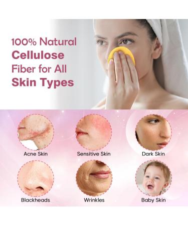 AIDEA 96 Count Compressed Facial Sponges - Eco-Friendly Makeup & Cleansing Sponges for Exfoliating Face Washing & Makeup Removal - Travel Essentials in Yellow - Buy Online on SooperMarket.com