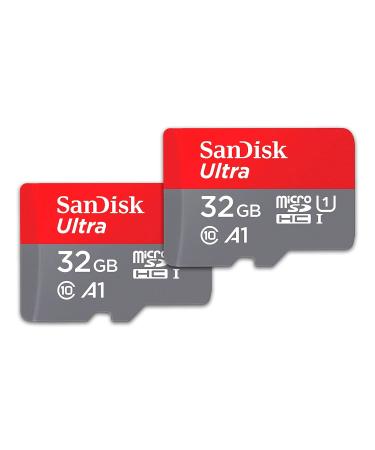 SanDisk 32GB (Pack of 2) Ultra microSDHC UHS-I Memory Card (2x32GB) with Adapter - SDSQUA4-032G-GN6MT Previous Generation 32GB (2-Pack)