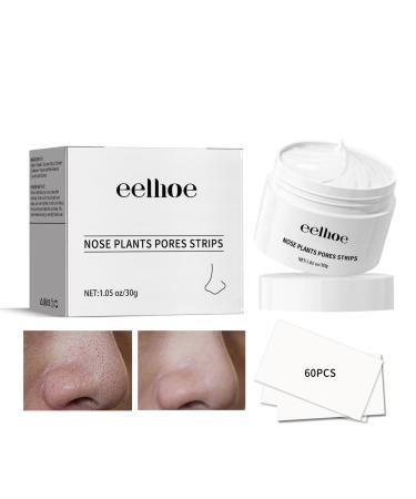 Peel Off Blackhead Removal Mask for Skin Oil Blackheads Acne and Cuticles Blackhead Cleansing Cream to Repair Pores Peel Off Nose Patch Nose Plants Pore Strips(30ml + Nose Strip 60pcs)