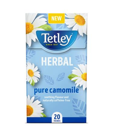 Tetley Pure Camomile Box of 20 Teabags 20 Count (Pack of 1)