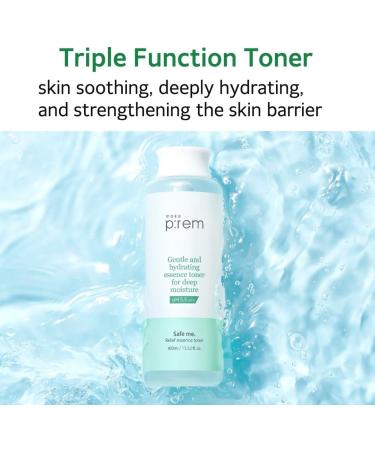 Make P:REM Safe Me Relief Essence Toner | Hydrating Face Toner for All Skin Types | 24-Hour Moisturizing | EVE Vegan Korean Skin Care | 400ml - Buy Online on SooperMarket.com