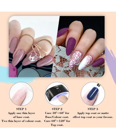 Lavender Violets Gel Nail Polish 21 Pcs New Year Gift Set Nude Grey Orange Red Glitter Valentine's Day UV LED Varnish Soak Off Shellac Nail Polish Base Glossy n Matte Top Coat Sliver Gold Manicure 987 Birthday Gift-987 - Buy Online on SooperMarket.com
