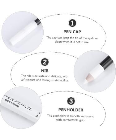 HAPINARY 48 Pcs Eyeliner Pencil Sweat Resistant Liquid Eyeliner Liquid Eyeshadow White Marker Pen Wooden Pole - Buy Online on SooperMarket.com