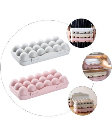 OSALADI 2pcs 18 Egg Storage Box Filled Plastic Eggs Fridge Egg Dispenser Egg Storage Tray With re-usable Assorted Color 30x15cm - Buy Online on SooperMarket.com