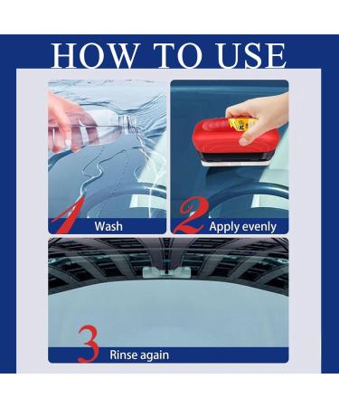 Automotive Oil Film Cleaning Brush Seedhubtok Glass Cleaning Board Hydrophobic Glass Coating for Windshield Anti-Rain Fog Cleaning Glass Brush Improves Clarity and Visibility (A-2Pcs) - Buy Online on SooperMarket.com