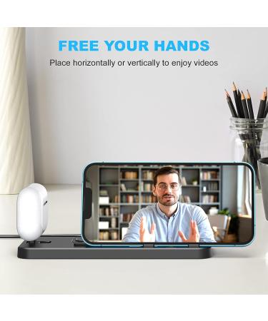 GLANA 3-in-1 Portable Charging Station for Apple Devices - Foldable Charger Stand for iWatch and iPhone AirPods Pro - Black - Buy Online on SooperMarket.com