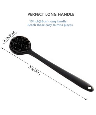 Cinlitek Long Handle Silicone Body Scrubber for Shower - Back Brush and Exfoliator - Buy Online on SooperMarket.com