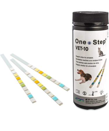 One Step Pet Urine Test Strips, 100 x Urinalysis Parameter Tests for Dogs, Cats, Vets & Animals. Accurate Testing for Veterinarians Detects UTI, Diabetes, Bladder, Kidney, Liver, SG, pH, Glucose