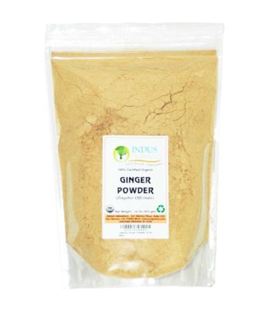 Indus Organics Ginger Powder, Refill Bag, 1 Lb, Sulfite Free, Premium Grade, Freshly Packed 1 Pound (Pack of 1)