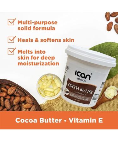 ican London Cocoa Butter With Vitamin E 24hr Moisturizing Smoothes Marks & DIY Use 125g - Buy Online on SooperMarket.com