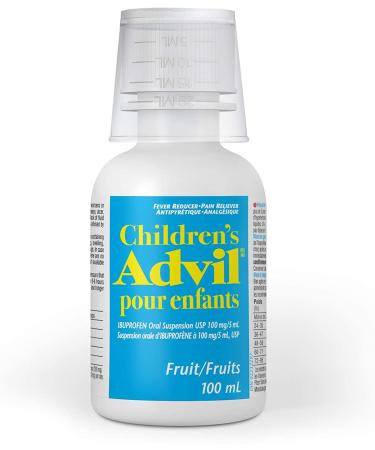 Children's Advil (100 ML Fruit Flavour) Ibuprofen Suspension Temporary Fever Reducer 100 ml (Pack of 1) Fruit - Buy Online on SooperMarket.com