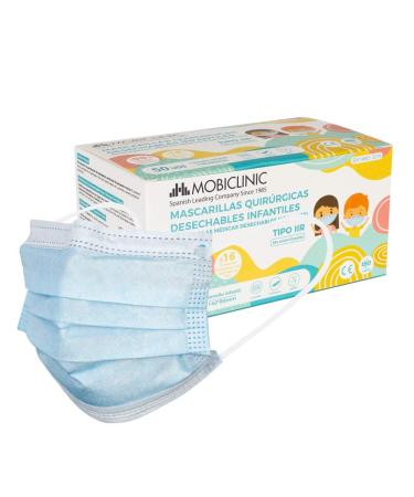 Mobiclinic children's masks medically iir 50 pieces.Mouth protection children op masks 3-layer highly efficient bacterial filtration greater than 98% medical masks children CE marking