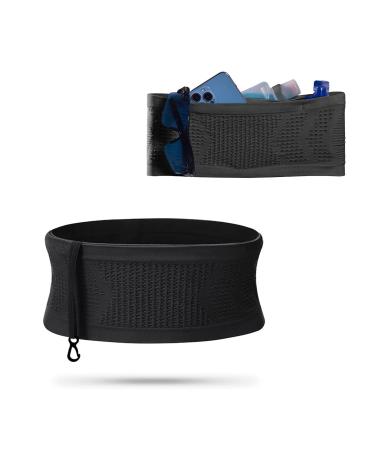 VIIILICH Multifunctional breathable hip pocket made of rope universal pace belt bag running pocket running bag with large capacity suitable for running cycling jogging (black s)