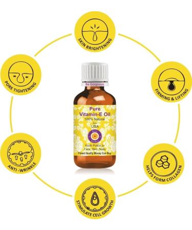 Deve Herbes Pure Vitamin E Oil - Premium Therapeutic Grade for Hair & Skin - 30ml (1.01 oz) - Ideal for Aromatherapy - Buy Online on SooperMarket.com