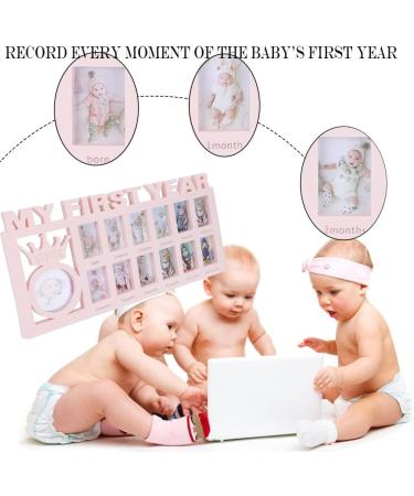 My First Year Baby Photo Frame - Baby Hand and Footprint Kit for New Mums and Dads - 1-12 Months Album and Keepsake Frame - Blue - Buy Online on SooperMarket.com