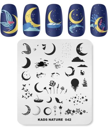 Alexnailart Stainless Steel Nail Stamping Template - Manicure Nail Art DIY Decoration NA042 - Buy Online on SooperMarket.com