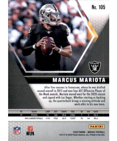 2020 Panini Mosaic #105 Marcus Mariota Las Vegas Raiders Trading Card - NFL Football - Buy Online on SooperMarket.com