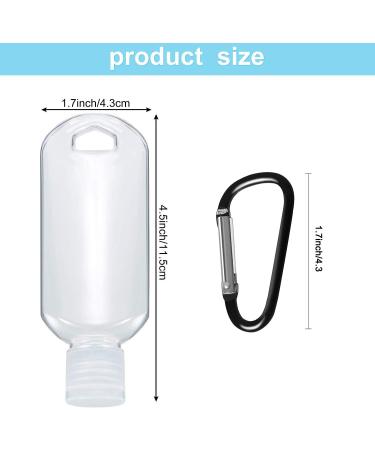 Ulife Mall Portable Travel Bottles Set - 8 pcs 30ml Refillable Flip-Cap Vials with Carabiner | Black Hand Sanitizer Container for Travel - Buy Online on SooperMarket.com