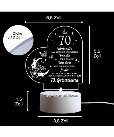 70th Birthday Gifts for Him & Her | Acrylic Night Light Decorations for 1953 Celebrations - Buy Online on SooperMarket.com