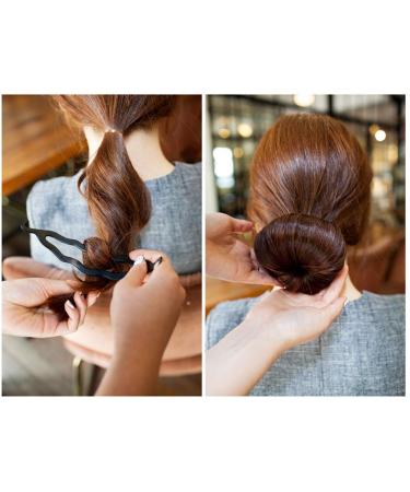 6-Piece Black Plastic Hair Donut Bun Maker & Styling Accessory - Buy Online on SooperMarket.com