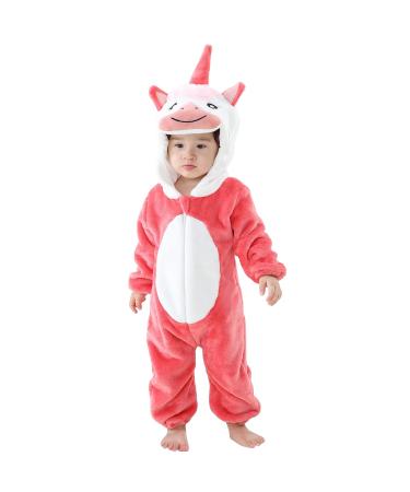 COOKY.D Unisex Winter Animal Hooded Baby Romper 3-36 Months 18-24 Months Red